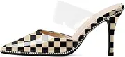 [Joseywade] Women's Heeled Mules Stiletto Heel Beaded Sandals Pointed Closed Toe Clear PVC Ankle Strap Fashion Dress Shoes