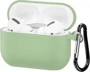 iXTRA AirPods Pro Case Soft Silicone Protective Cover with Keychain for AirPods Pro 1st/2nd Generation Shockproof AirPods Charging Case Cover for Men Women Support Wireless Charging, Mint Green