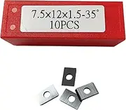 YANSYUAN 7.5x12x1.5mm-35° Indexable Carbide Insert Knife Blade for Cutters Woodworking Spiral Helical Planer Head Turning Tool,10pcs