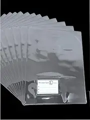 Thick (L-Type) A4 Letter Size Project Pockets Safe Project Folders Transparent/Clear Plastic Document Folders Clear Sleeves Paper Folders with Label Pocket (12 Pack), 12.2 X 9.2 inch
