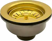 114MM Gold Sink Waste Kit,Sink Collection, Stainless Steel and PVC Kitchen Sink Basket Strainer Plug Waste Basket Sink Waste G1½
