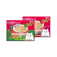 在飛比找PChome24h購物優惠-(2袋組)日本CIAO-啾嚕貓咪營養肉泥點心綜合包40入/袋