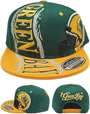 Green Bay New Leader Basic Hurricane GB Cheesehead Green Gold Era Snapback Hat Cap
