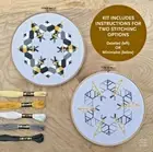 Needlepoint Embroidery Kit BEES 2 Stitching Options Full Kit Open Box with Hoop