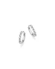 Diamond Mini Hoop Earrings in 14K White Gold, 0.25 ct. t. w.