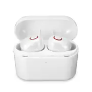 [bluetooth 5.0] Portable TWS True Wireless Earphone Mini Noise Cancelling Stereo Sport Headphone with Charging Box WHITE COLOR