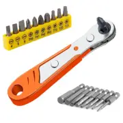 Ratcheting Hex Drive Right Angle Offset Screwdriver + Short Bits + Allen Bits!