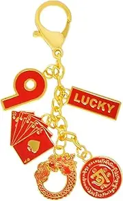 [fengshuisale] Feng Shui Keychain The Lucky 9 Charm Keychain Harmony Lucky Wealth Porsperity Success Amulet New Year Gift W5510