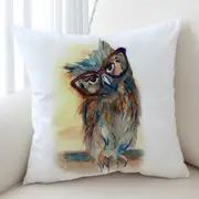 Artistic Drawing Sophisticated Chic Owl Cushion Cover
