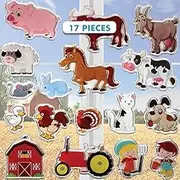 Fantastic Farm Animals Thick Printed Gel Clings - Reusable Glass Window Clings for Kids and Adults - Incredible Gel Decals of Pig, Horse, Dog, Cat, Cow, Duck for Home, Airplane, Classroom, Nursery