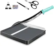 Paper Cutter A4, Paper Trimmer Guillotine with Safety Guard, Heavy Duty 12" Cut Length Paper Slicer with 16 Sheet Capacity Paper Cutting Board for Cardstock Vinyl Crafts & Photo-D-Gray