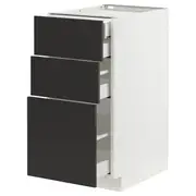 METOD / MAXIMERA base cb 3 frnts/2 low/1 md/1 hi drw, white/Nickebo matt anthracite, 40x60x80 cm