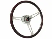 1969-89 Chevrolet Car/Truck 6-Bolt Real Espresso Wood Steering Wheel Kit Bow Tie (for: Chevrolet)