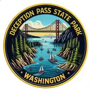 Deception Pass State Park Patch Iron-on Applique Nature Badge Washington, Travel