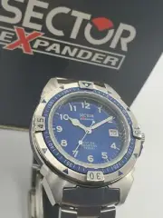 Sector Expander 202 Date Blue Dial Ss Bracelet Super Light New In Box Mens