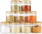 Glass Jars with Bamboo Lids Ecoevo, Glass Food Jars and Canisters Sets, 9 Pack o