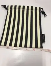 Jo Malone Ivory and Black Cotton Drawstring Bag Pouch 6x 7"