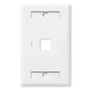 NavePoint Keystone Jack Wall Plate 1-Port, Single Gang, White, 10-Pack
