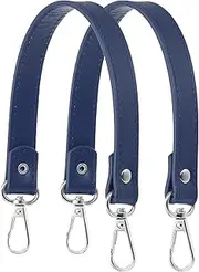 [uxcell] Leather Purse Strap Replacement PU Short Bag Handles with Gold Lobster Buckles, 13 Inch Length Fit for Handbags Shoulder Bag Accessories - Rectangle (2 Pack, Navy)