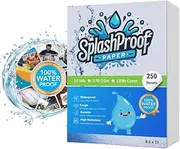 SplashProof Printer Paper - 8.5" x 11", 10 Mil Thick Waterproof Paper, Laser Printer & Copy Machine Compatible (250 Sheets)