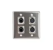 Elite Core Quad Wall Plate w/2 Tactical Ethernet and 2 XLR Female Connections...