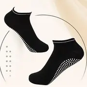 5 Pairs Grip Pilates Socks, Non-Slip Yoga and Ballet Socks with Anti-Skid Dots, Athletic Floor Socks for Barre, Dance, Workout, and Home