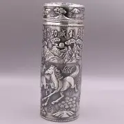 Fine Silver Pure 999 Vacuum Cup Horse Insulated Water Bottle Tea Cup 280ML /100g
