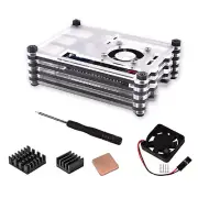 Acrylic Transparent Heatsink Case With Cooling Fan For Raspberry Pi RPI 3B+/3B