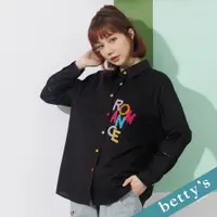 在飛比找蝦皮商城優惠-betty’s貝蒂思(21)彩色釦子字母刺繡襯衫(黑色)