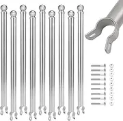 ICITYWALL 9 Pack Chain Link Fence Extension, 25" Fence Extension Height, Galvanized Post Extender for Dogs (1-3/8")