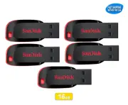 SanDisk Flash Drive Cruzer Blade USB 2.0 (Pack of 5) (SDCZ50-016G-B35)