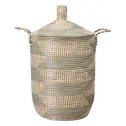 [James Lane] Bien Laundry Hamper Blue Round 41cm x 70cm