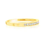 9ct Yellow Gold Diamond Eternity Ring with 10 Diamonds, M