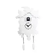 White Antique Vintage Looking Cuckoo Clock Bird Wall Clock Swing Pendulum Alarm
