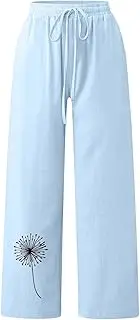 [Generic] Yoga Pants for Women That Cover Feet High Waist Drawstring Wide Leg Pants Pant