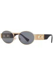Versace Oval-frame Sunglasses - Black Gold ONE SIZE