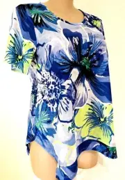 plus sz XXS (12) TS Virtu TAKING SHAPE Bloom Fields Tee Top soft draping NWT!