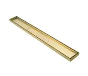 Brushed Gold 600-1800mm Gold Tile Insert Drain (80mm Outlet)