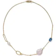 Lady Grey Nova Necklace in Gold/Blue Zircon/Blush Pearl at Nordstrom One Size