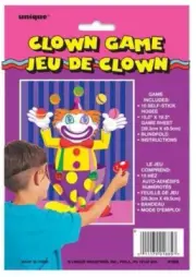 Circus Big Top Clown Carnival Pin the Nose on the Clown Game Favour 16 Players