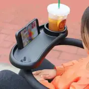 3-in-1 Stroller Cup Holder ☕ Phone & Snack Tray | Universal Pram Clip
