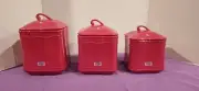princess house pavilion berry canister 3 piece set