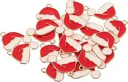 [SHINEOFI] Hat Pendant Ornaments Decorations Mini Christmas Xmas Charms Keychain Charms Bulk Bracelet Making Supplies Necklace Making Supplies Bracelet Xmas Pendant Alloy