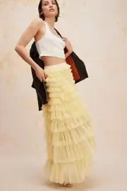 Free People Nigel Preston Tiered Tiered Maxi Skirt Size S $298