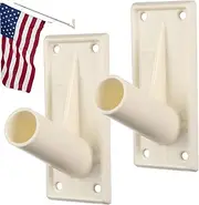 TOYANDONA 2Pcs Plastic Flag Pole Bracket Wall Mount Holder and Windproof Design Stable Flagpole Support for Garden and Holiday Flags Easy Installation Reliable Flag Display