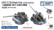 BUNKER WS20033 USN 5``/38 Single Gun (Open Mount) (Plastic model)