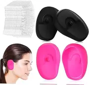 COLLBATH Hair Dye Ear Protectors 2 Pairs Silicone Earmuffs Soundproof Heatproof Reusable for Barbershop Home
