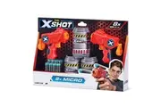 2pc Zuru X Shot Micro Dual Dart Blaster w 8 Foam Darts StackingTargets Kids 8y+