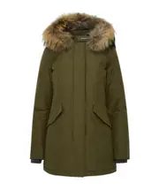Woolrich Fur-Trimmed Hooded Parka S Green