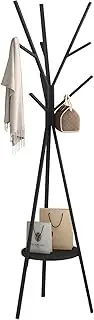 CATZONS Coat Rack Stand Metal Hat Hanger with 9 Hooks for Coats, Hats, Scarves (Black)